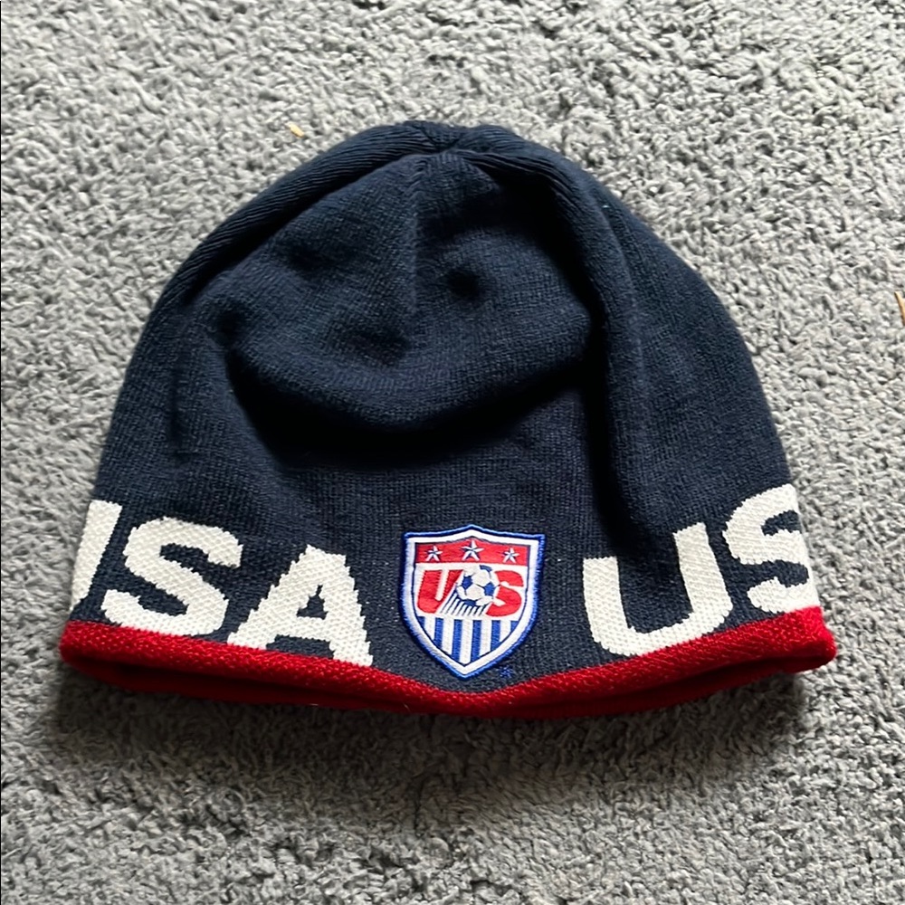 USA Kids Beanie - Navy and Red